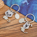 High Quality Keychain Sublimation Blank Creative 360-degrees Shaking Head Dog & Cat Cute Animal Key Ring Charm Pet Pendant