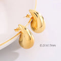 Hot Sale Stainless Steel Trendy 18K Gold Teardrop Hollow Huggie Earrings Non Tarnishing Waterproof Anniversary