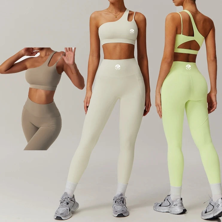 Wholesale 2 Pieces Gym Fitness Yoga Set Outfit Workout Leggings Sets for Women Gym Wear