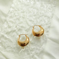Chris April in Stock 316L Stainless Steel PVD Gold Plated Minimalist Hollow Hoop Earring