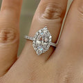 CAOSHI Factory Exquisite Marquise Shaped Oval Crystal Cubic Zirconia Finger Ring for Wedding Bride Silver Plated Rings for Women