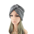 Fashionable Classic Winter Knitted Acrylic Turban Hat Rich Colors for Women