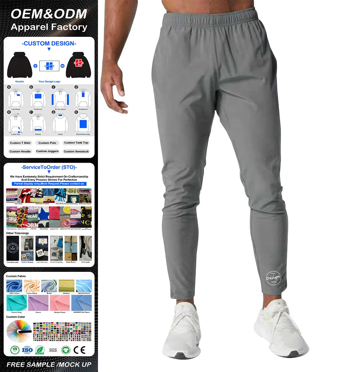 Bulk Men Cargo Trousers Gym Wear  With Side Pocket Elastic Waist  Sporty Men Running Pants Outdoors Breathable Pants for Men