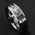 YK Light Luxury Design Personalized Geometric Hollow Chain Ring for Men's Stainless Steel Fashion Ring Custom Wholesale