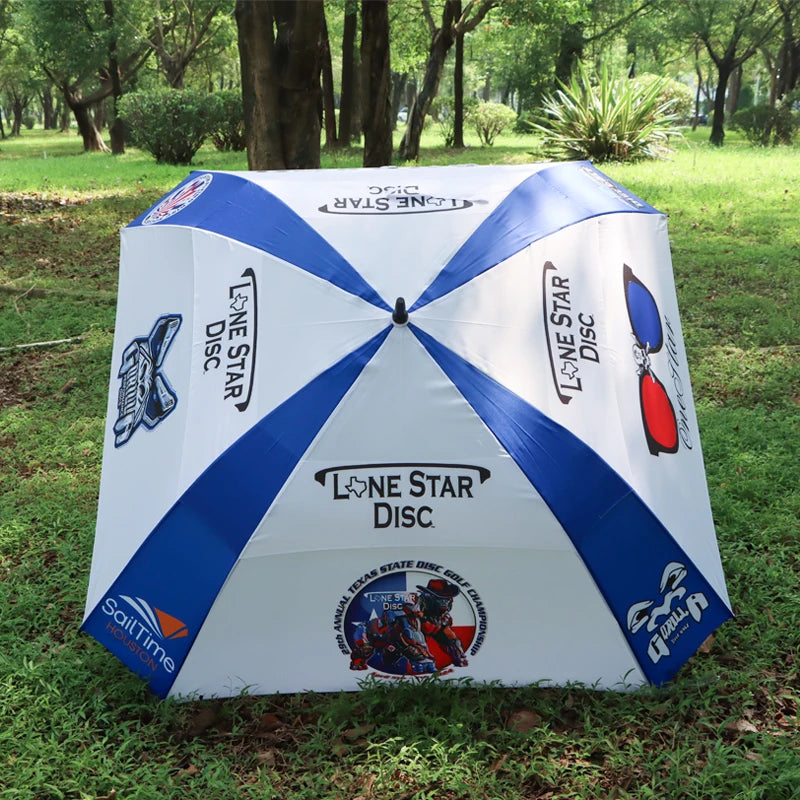 Wholesale 68 Inch Golf Umbrella Large Double Layers Two Color Sun Golf Umbrella Semi Automatic Umbrella