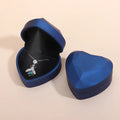 Wholesale KW Brand Fashionable Heart Shape Blue Luxury LED Custom Logo Jewelry Packaging Box for Rings Valentine's Day Gift Set