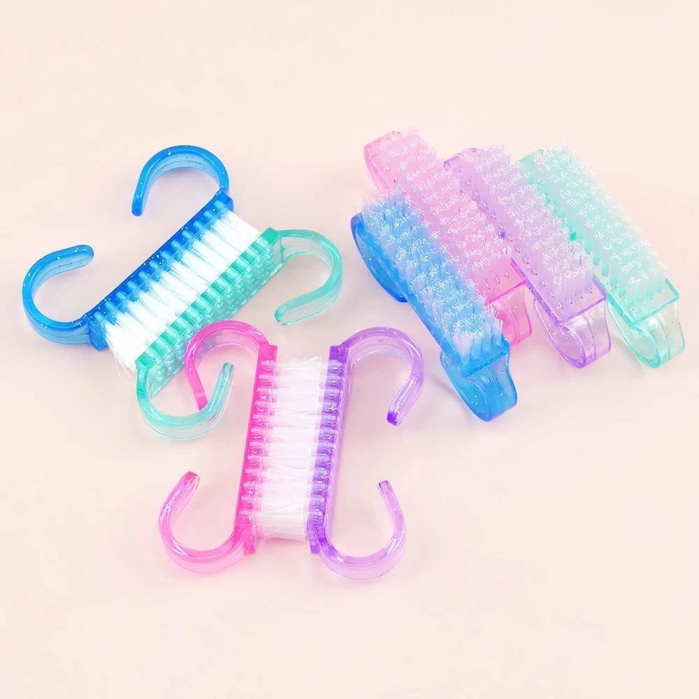 Small Nail Cleaning Brush for Nail Care Manicure Plastic Brushes Dust Soft Remover Tools