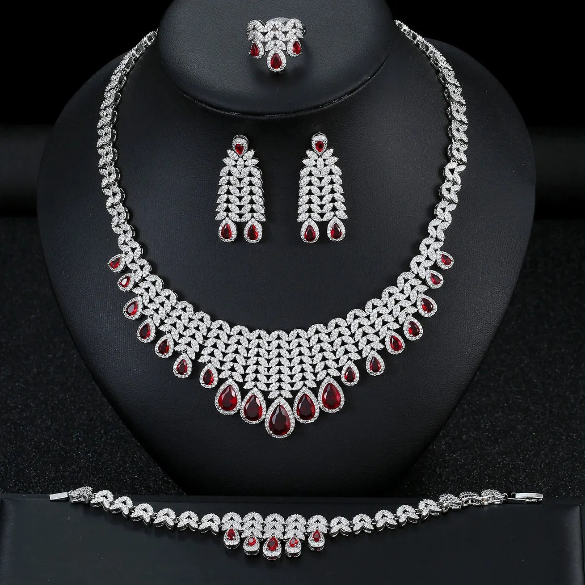Women Dubai Indian Jewelry Set Wedding for Bride Rings Earring African Earrings Bohemian Necklace Jewelry Sets