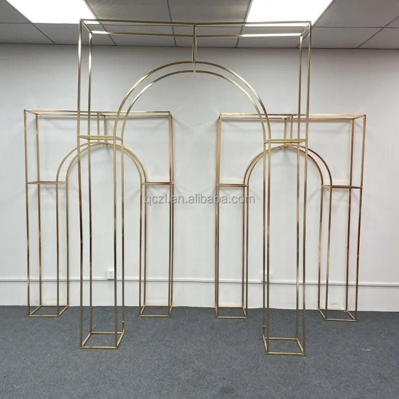 Wedding Arch White Metal Wedding Arch Heavy Rectangular Wedding Arch Background Frame for Bride's Birthday Party Balloon Decor