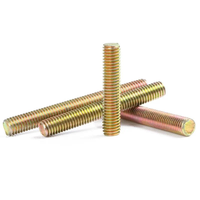 M6 M8 Galvanized Yellow Zinc Steel Furniture Connector Threaded Rods Full Thread Stud Bolt Stud Bolts and Nuts