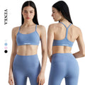 Ladies Sexy Deep Round Neck Fitness Bra Breathable Beautiful Back Gym Fitness Active Wear Crop Top Sports Yoga Bra for Women