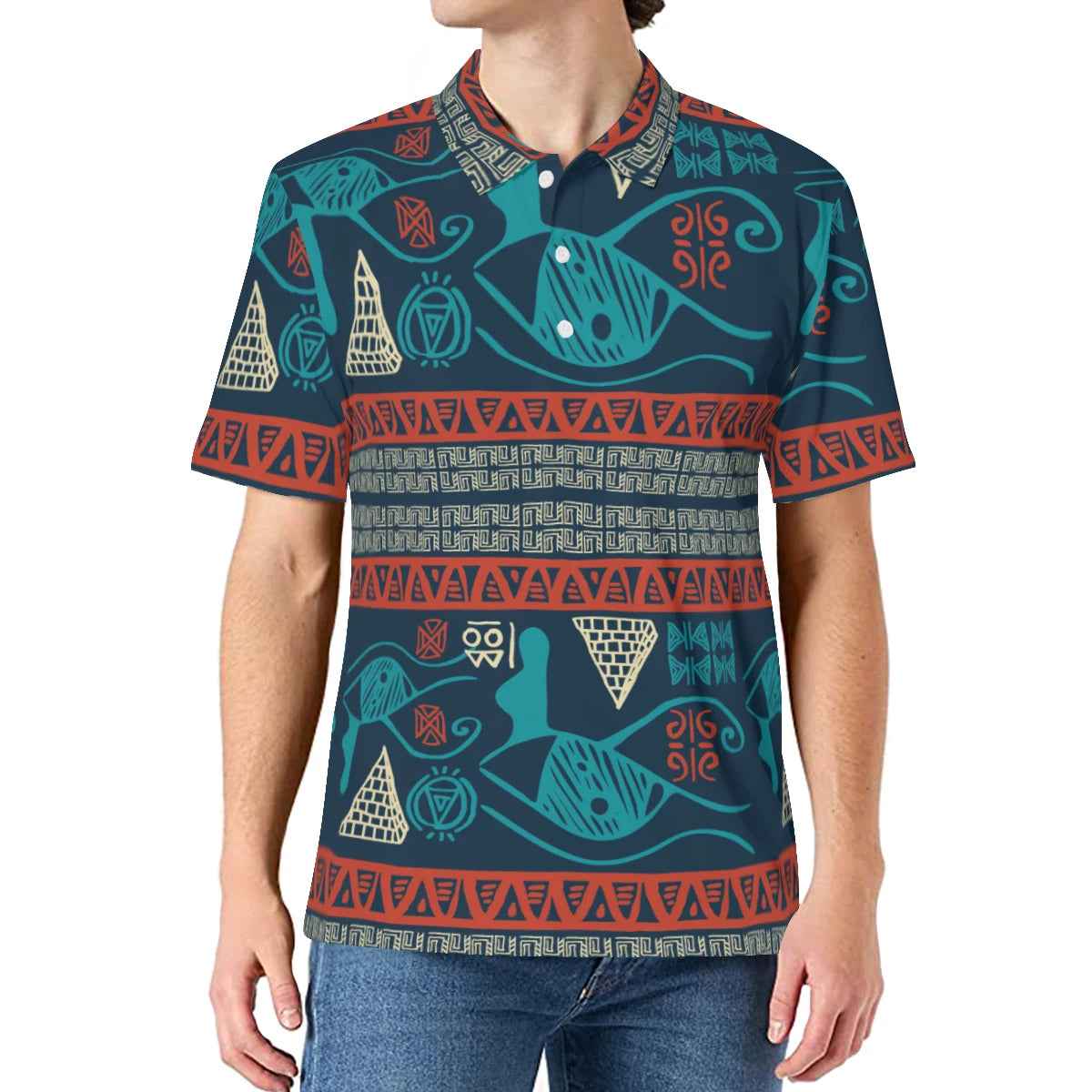 Premium Quality Men's Tshirt Knitted for Polo Camisas Para Hombre with Printed Pattern