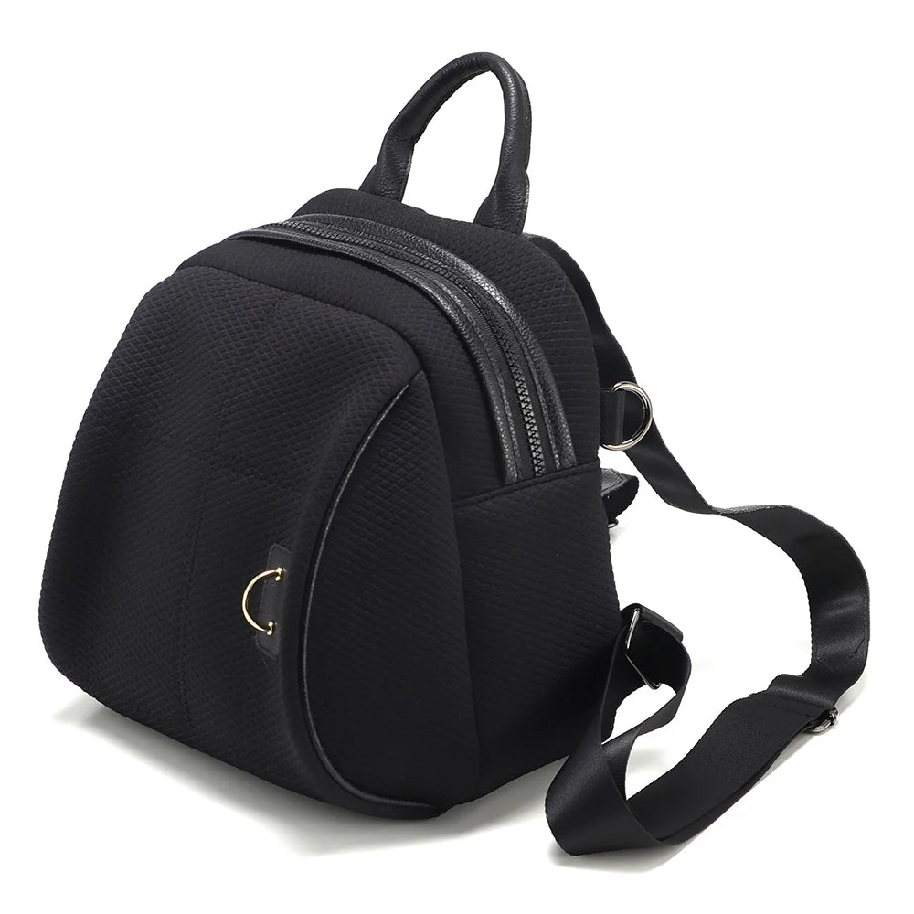 Wholesale 2026 Designer Fashion Neoprene Zipper Travel Bucket Backpack Women's Mini Backpack Bag