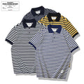 Men's Summer 100% Cotton for POLO Shirt Sea Soul Style Heavy Jersey Collar Cut Breathable Short Sleeve T-Shirt Anti-Pilling 230g