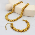 New Arrival Luxury Trendy Pvd Gold Plated Stable Color Necklace Bracelet Set Stainless Steel Sets Jewelry for Women