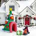 4m Custom Inflatable Christmas Tree Hole Waterproof Giant Xmas Blow up Grotto Open Stable Easy Setup Inflatable Christmas Tent