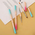 New Double Head Blue Pink Gradient Handle Beauty Artists Nails Supply Painting Liner Flat Oval Nail Art Brushes