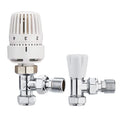 BYELEARN Brass Angled Hot Water Thermostatic Central Heating Radiator Trv