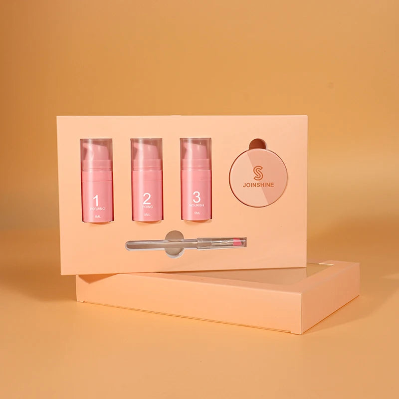 Eyelash Perm Glue Balm Set Tester Private Label Vegan Eyelash Perming Lamination Kit with Lash & Brow Keratin Lash Lift Rod