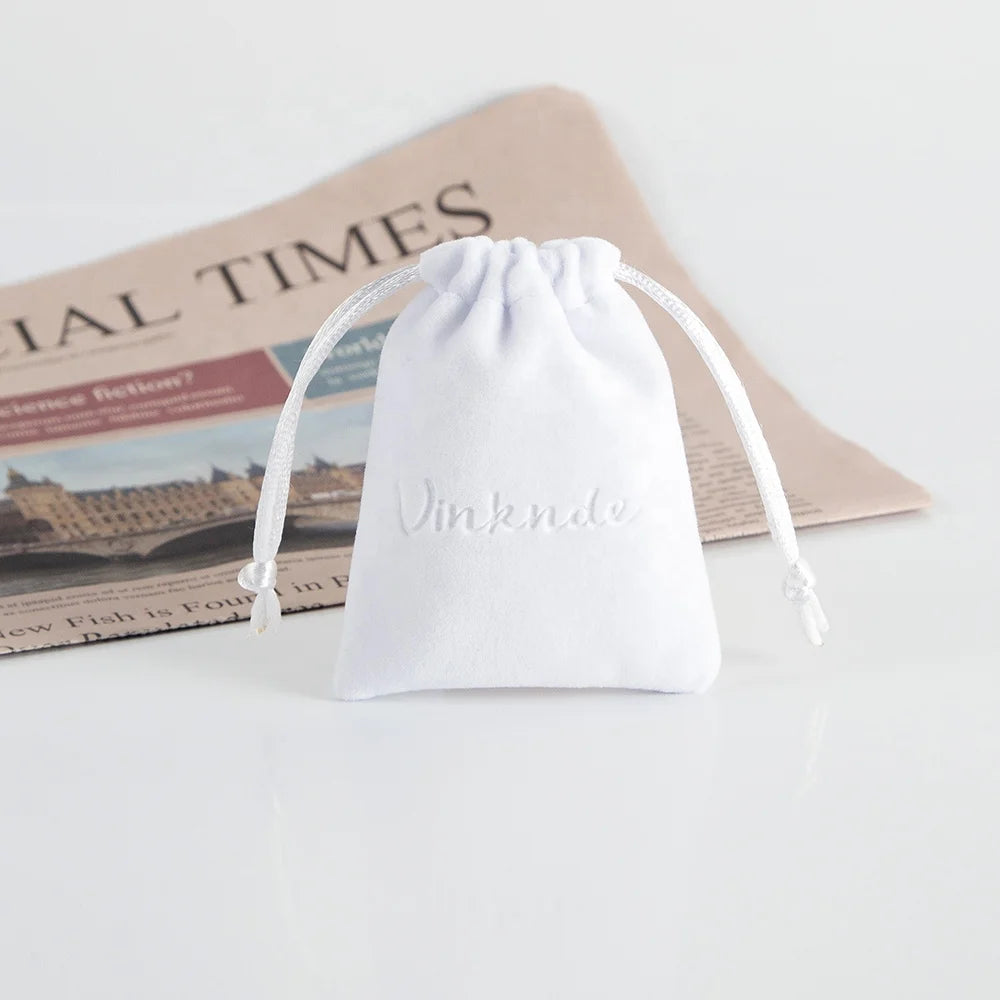 7x9cm Wholesale White High End Mini Velvet Pouch Travel Bags Jewelry Drawstring Gift Pouch Bag