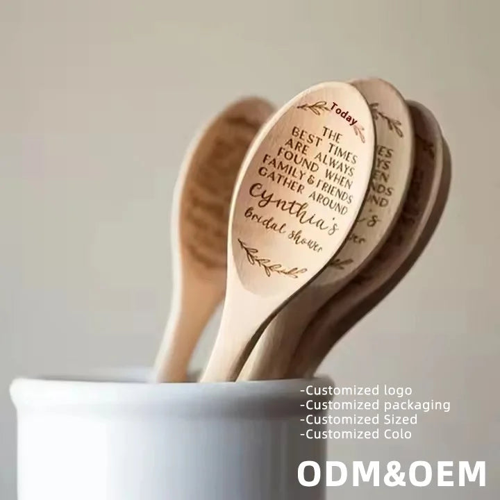 Microeco Custom Disposable Modern Wooden Spoon for Weddings Bachelor Parties & Bridal Bridesmaid Accessories-Elegant Tableware