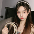 2021 Summer New-arrival Fashion Hair Jewelry Hand-crafted Pearl Bride Tiara Sweet Head Band for Women
