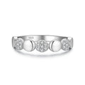Fashion Women 925 Sterling Silver Fine Full Pave Setting Zircon Diamond Ring