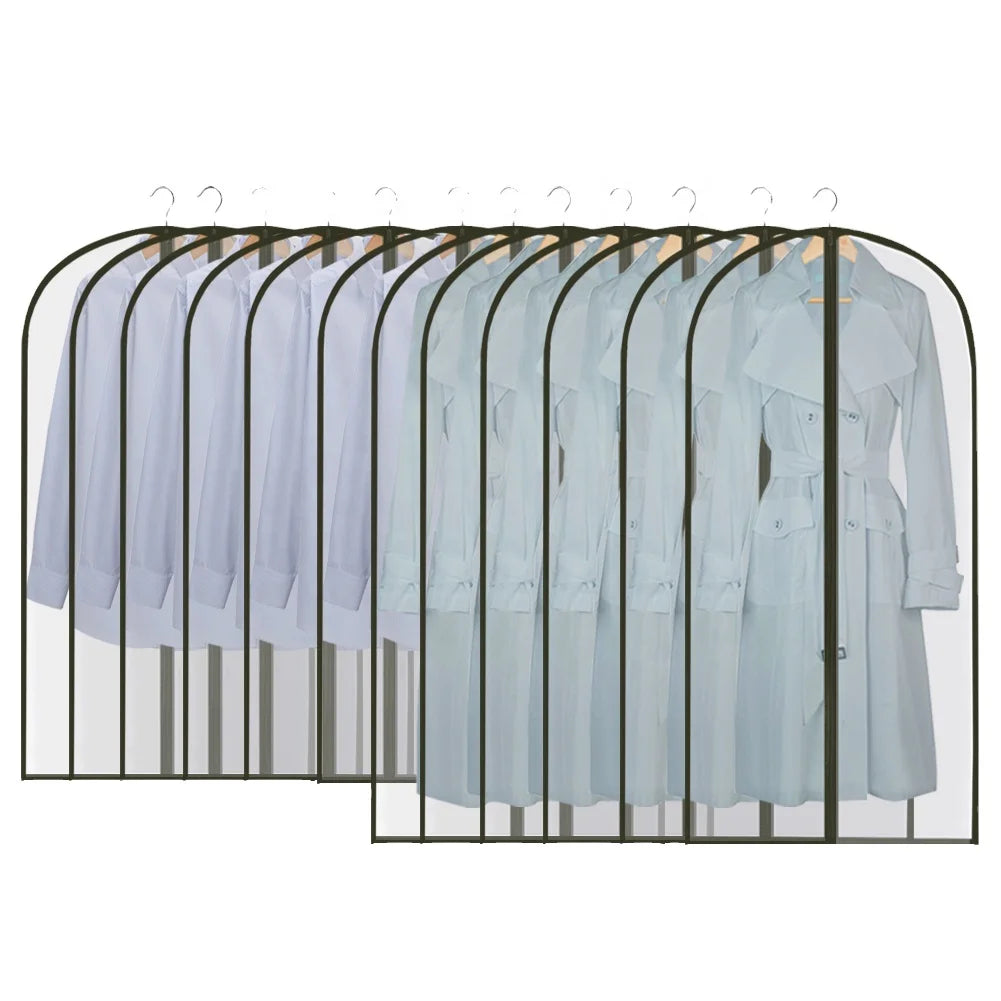 Clear PVC Zipper Bag Translucent Plastic Suit Cover for Bed Sheets Garments Clothes Thick and Foldable Dustproof Reusable