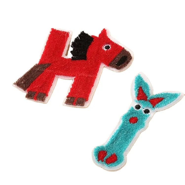 Wholesale Cute Animal Garment Accessories Embroidery Patch Iron on Embroidery Letter Patches for Clothing Decoration