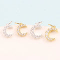 Wholesale Shiny CZ 925 Sterling Silver Crescent Moon Pendant Accessories for Jewelry Making