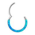 Opal Hinged Nose Rings ASTM F136 Titanium Clicker Gold Plated Ear Ring Hoops for Nose Piercing Jewelry for Gift