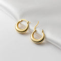 Trendy Geometric Crooked Boat 18K Gold Plated Clip Earrings for Women Real 925 Sterling Silver Fine Jewelry