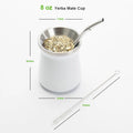 New Design 8 Oz Tall Double Wall Insulated Stainless Steel Color Big Tea Yerba Mate Mugs Tumbler Cup With Black Mate Color