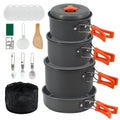 Outdoor Backpacking Cookware Set with Mini Stove and Fork-Spoon Hiking and Picnics Induction Compatible