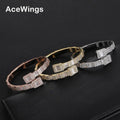 BB131 Femaele Brass Prong Setting CZ Bangle Bracelet Iced Out Cubic Zircon Bling Bling