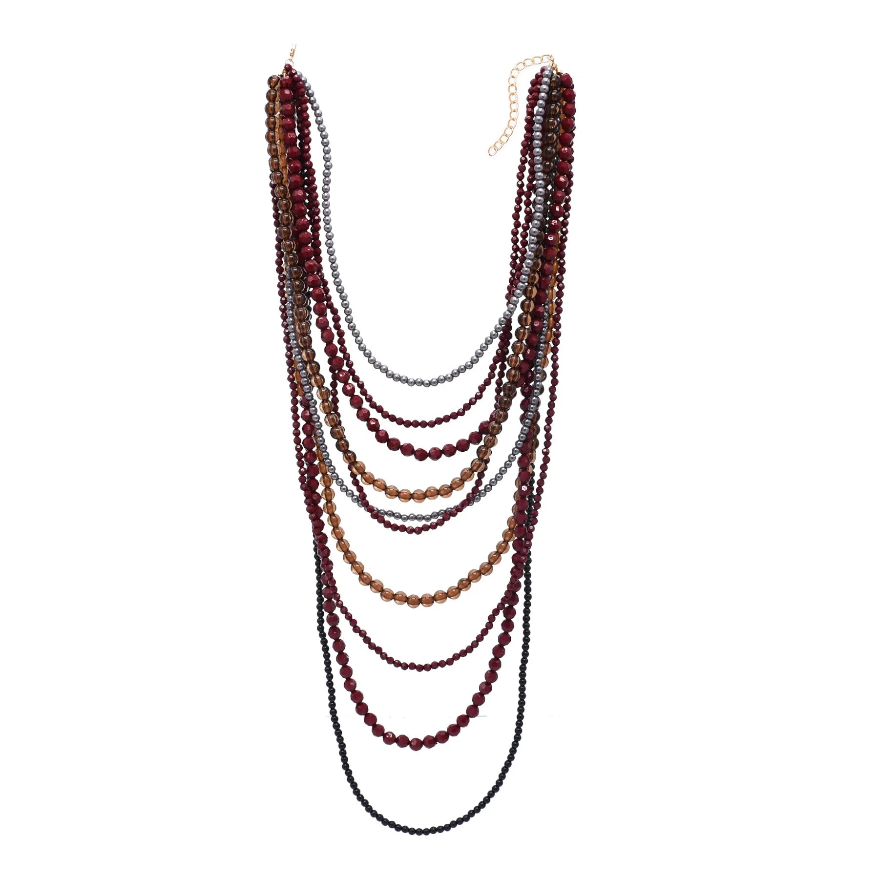 ZA Multi-Layered Beaded Long Chains Necklace Acrylic Beaded Chains Necklace Sweater Chain
