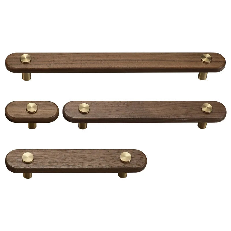 OLex American Walnut Cabinet Door Pull Antique Country Style Wood Handle Solid Wood Drawer Kitchen Cabinet Wardrobe Door Knob