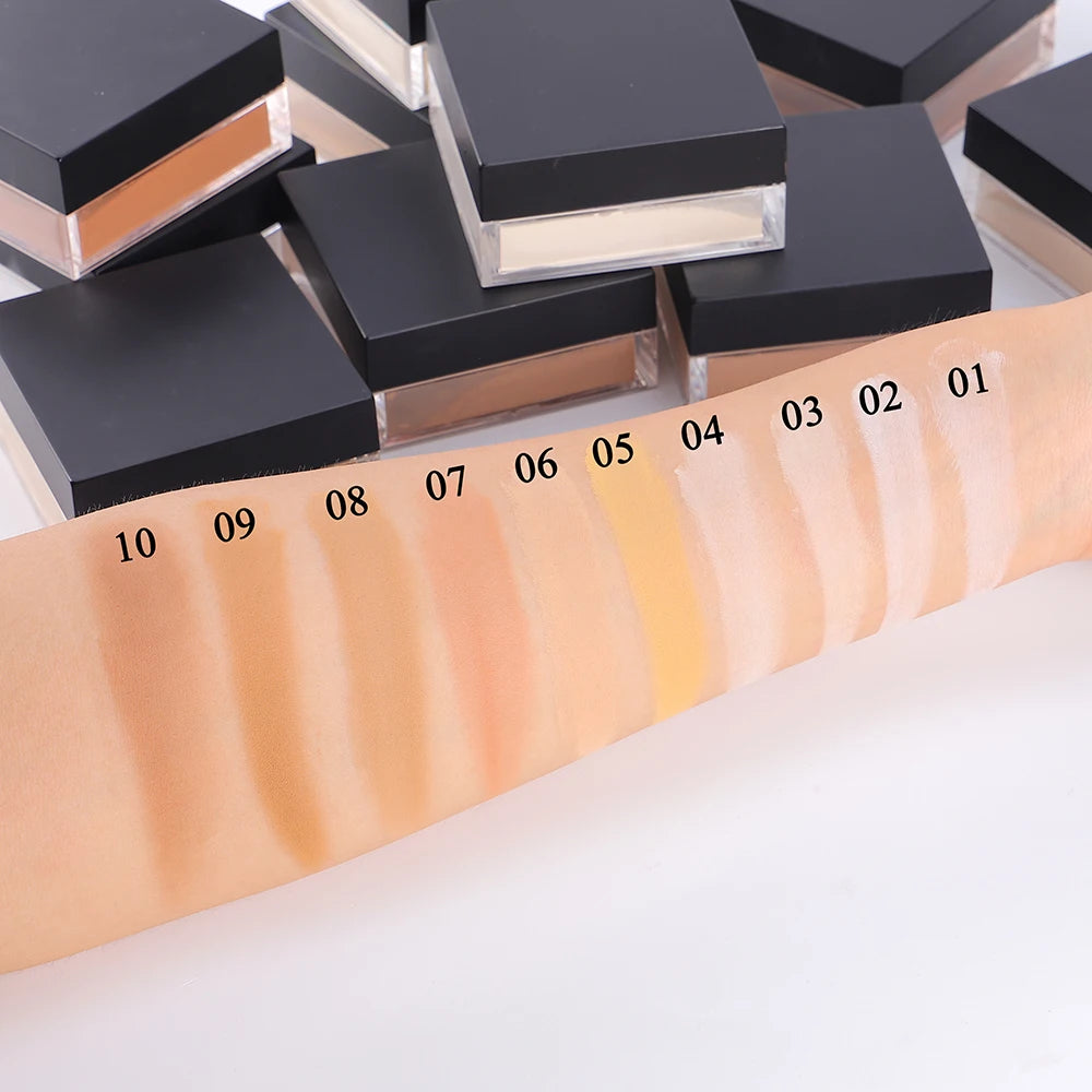 Own Brand Matte Loose Powder Multi-color square Cosmetic Setting Powder