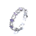 925 Sliver New Fashion Heart Multi-color Ring Heart Diamond Ring European and American Women Wedding Ring