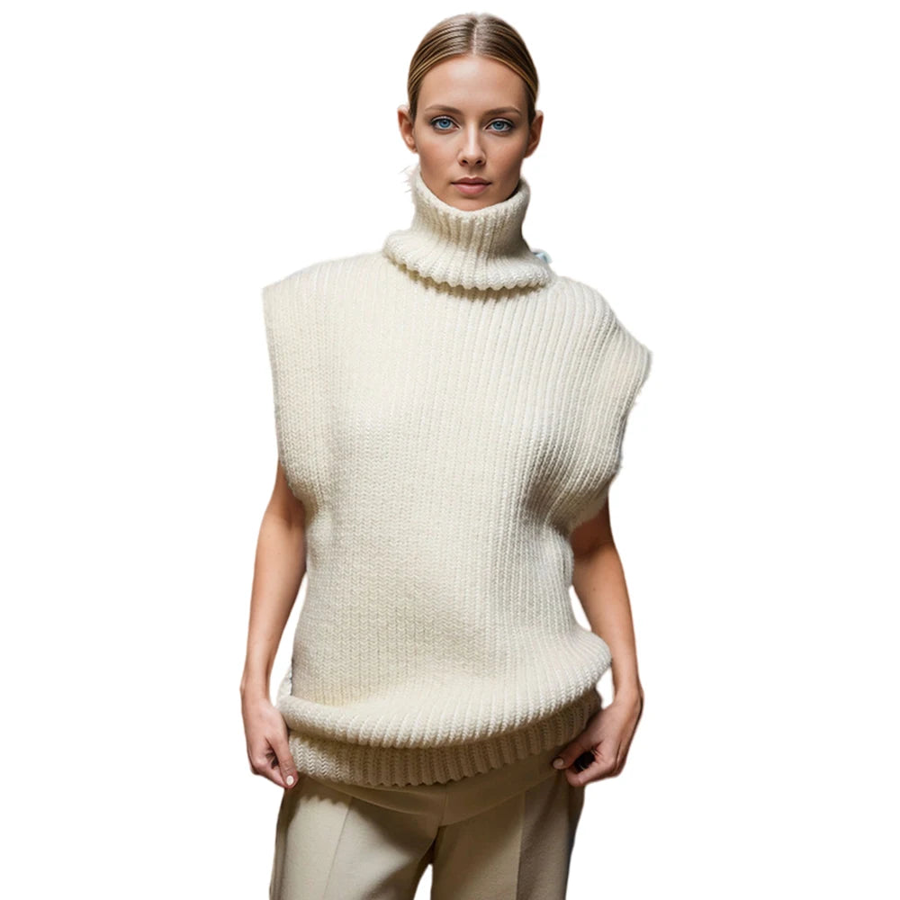 2024 Autumn Style Pullover Sweaters Diagonal Collar White Women Knitted Sweater