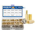 910PCS Brass Motherboard Standoff Pan Head Screw Nut Washer Assortment Kit M3*6 Male Female Threaded Hex Spacer NINDEJIN