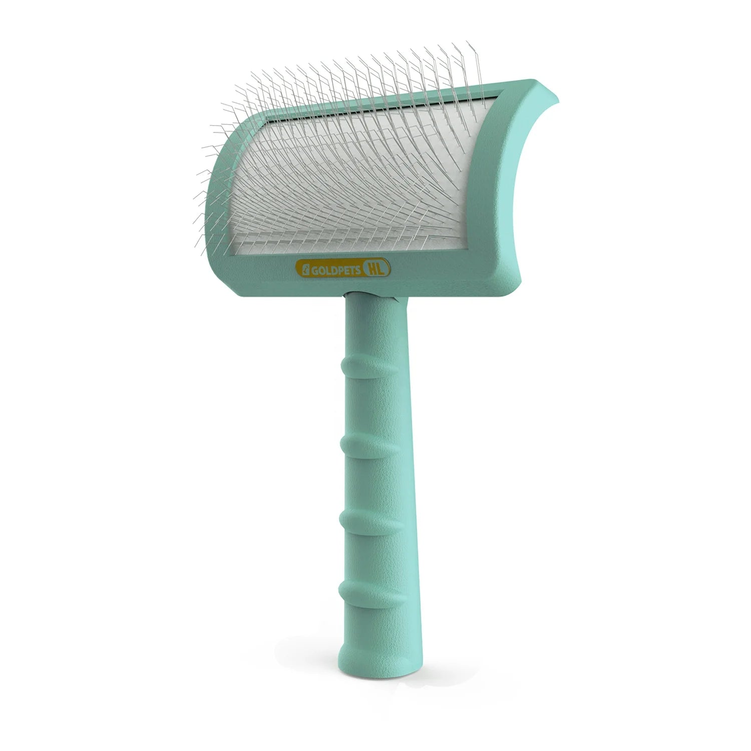Baoli ODM Cepillo Para Mascotas 18mm Soft Steel Pins ABS Dog Slicker Brush Grooming Hair Removal Brush Metal Pins Comb Pet Brush