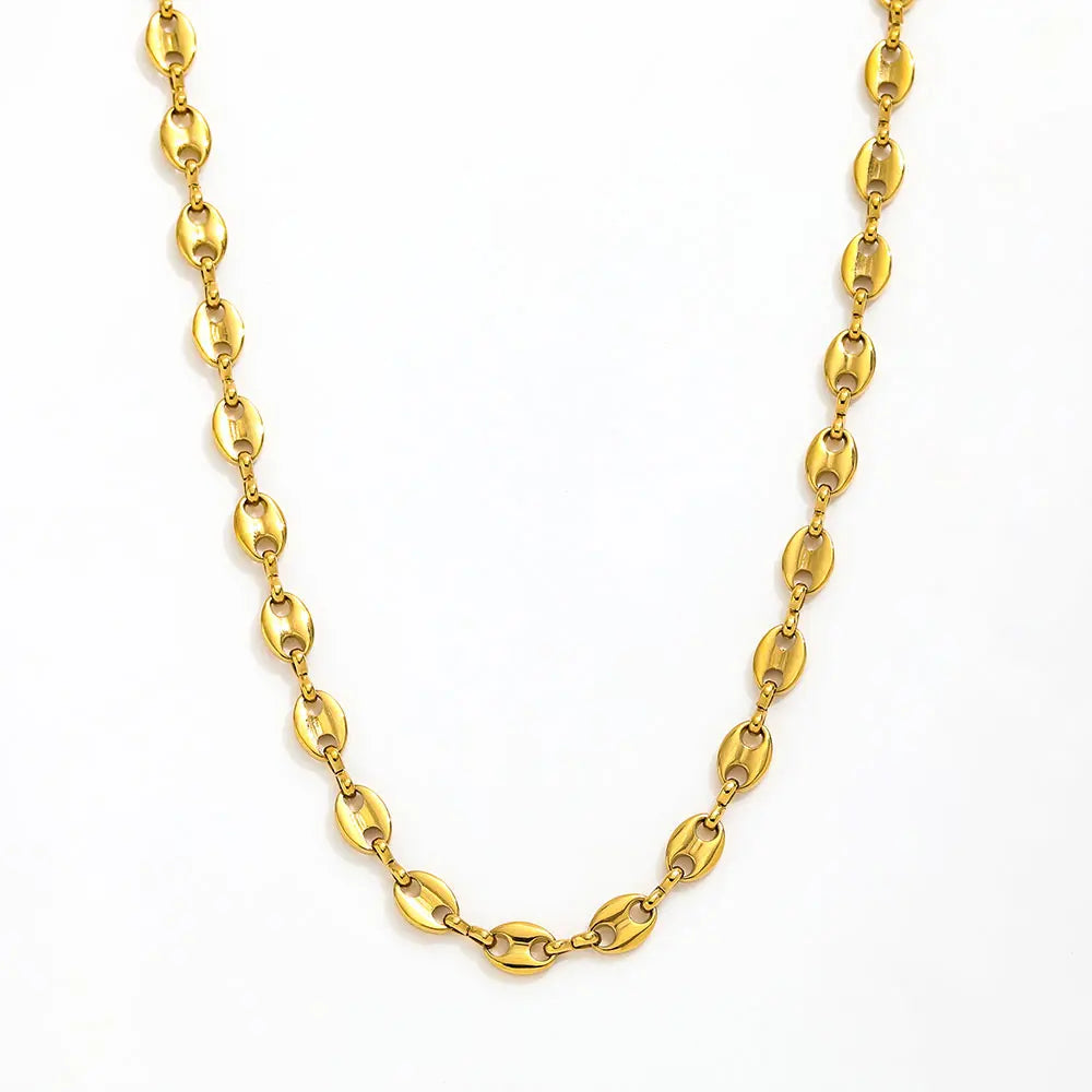 Fenny Unique Shiny Snout Link Chain Necklace Trend for Women Choker Chain Stainless Steel Jewelry Wholesale