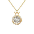 Fine Jewelry Crown Pendant 18K Solid Gold Dancing Diamond Necklace Women Wedding Jewelry Au750 Yellow Gold Chinese Gold Necklace