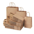 Recyclable Plain Brown Kraft Paper Shopping Bags with Long Handles for Business Promotion and PackagingCustom LOGO Shopping Bag