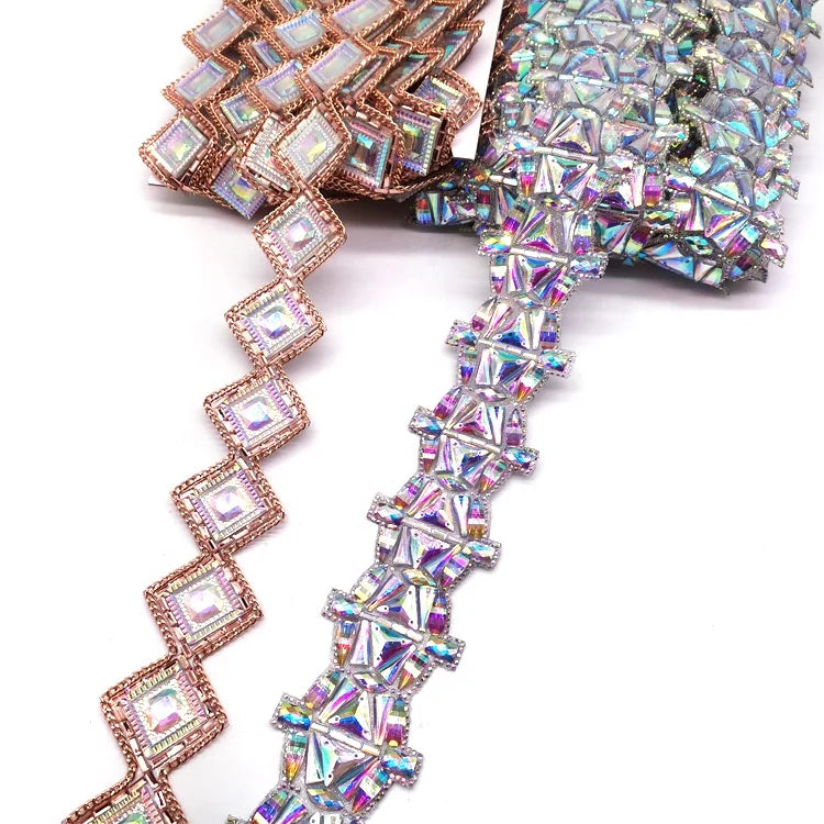AB Resin Stone Rhinestone Appliques Gel Back Hot Fix Beading Trimming for Shoes Carnival Costumes Clear Crystal Garments