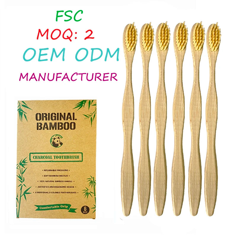 Biodegradable Wooden Wholesale Bamboo Toothbrush for Dark Wood Color Bulk Pack Holder Case Organizer Tube Cover Pouch