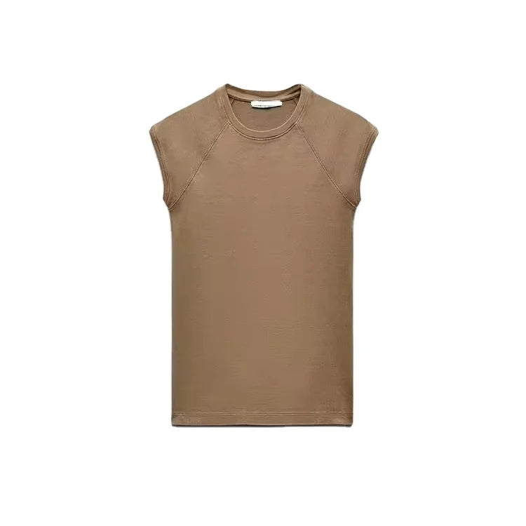 Washed Cotton Shirt Slim Fit Crew Neck Regular Length Short Sleeves 100% Cotton T-shirt Short Raglan Sleeves and Crew Neck