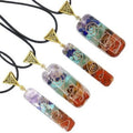 Hot Spiritual Healing Protection Positive Energy  Amethyst Crystal Necklace Seven Chakra Necklace Pendant for Women Men
