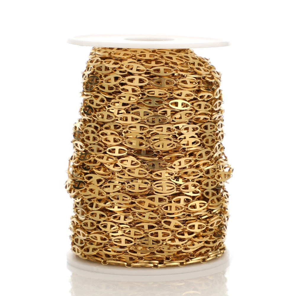 Wholesale Oval Flat Chains for DIY Jewelry Making Vintage Bracelet Women Necklace Findings Accessories Supplies